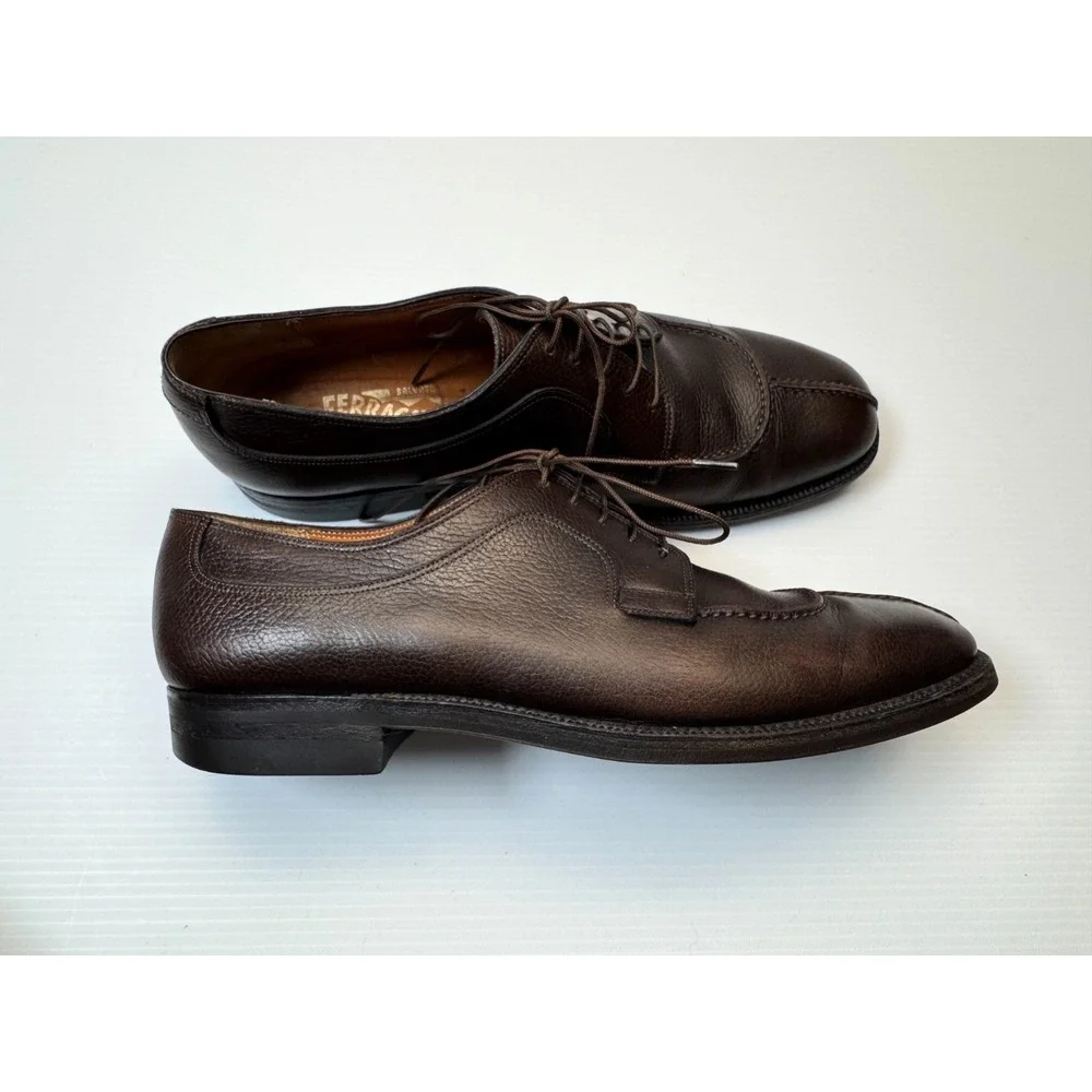 Salvatore Ferragamo Split Toe Derby Shoes‎ Mens 11 D EUC Lace-up Leather Dress